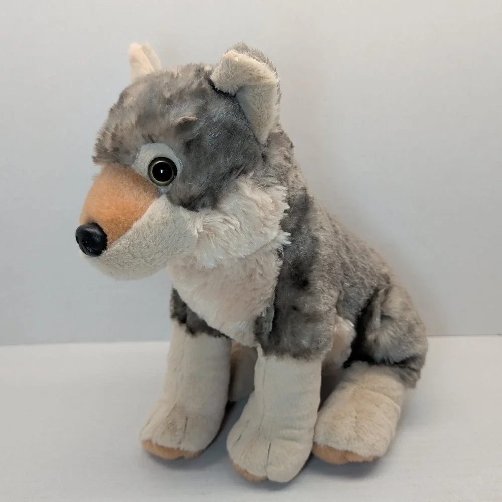 Wild Republic Grey Wolf Plush Realistic Pup Stuffed Animal Toy 12